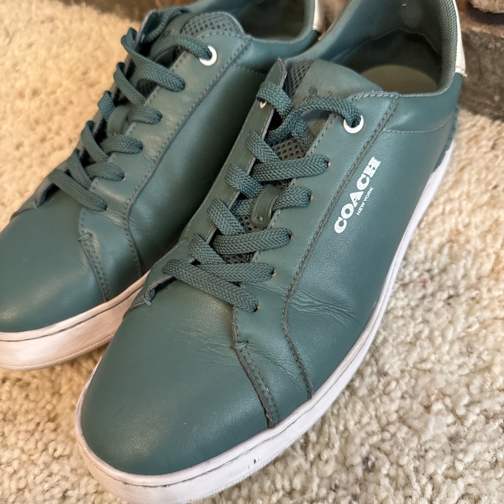Coach Men's Chalk Ocean Clip Leather Low Top Sneakers C3081 Size 11